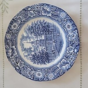 Liberty Blue Staffordshine Ironstone Independence Hall 10 inch plate